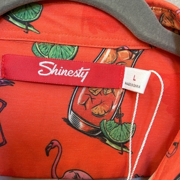 Captain Morgan Rum Flamingo Shinesty Short Sleeve Button Down Shirt Size Large - Picture 4 of 11